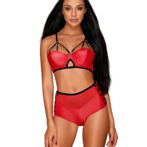 Komplet erotyczny biustonosz majtki leatheria s/m