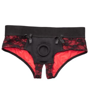 Sexowne koronkowe majtki strap-on z dziurką dildo