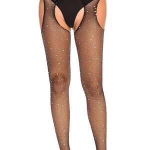 BLACK STRASS OPEN TIGHTS TU (Size: TU)