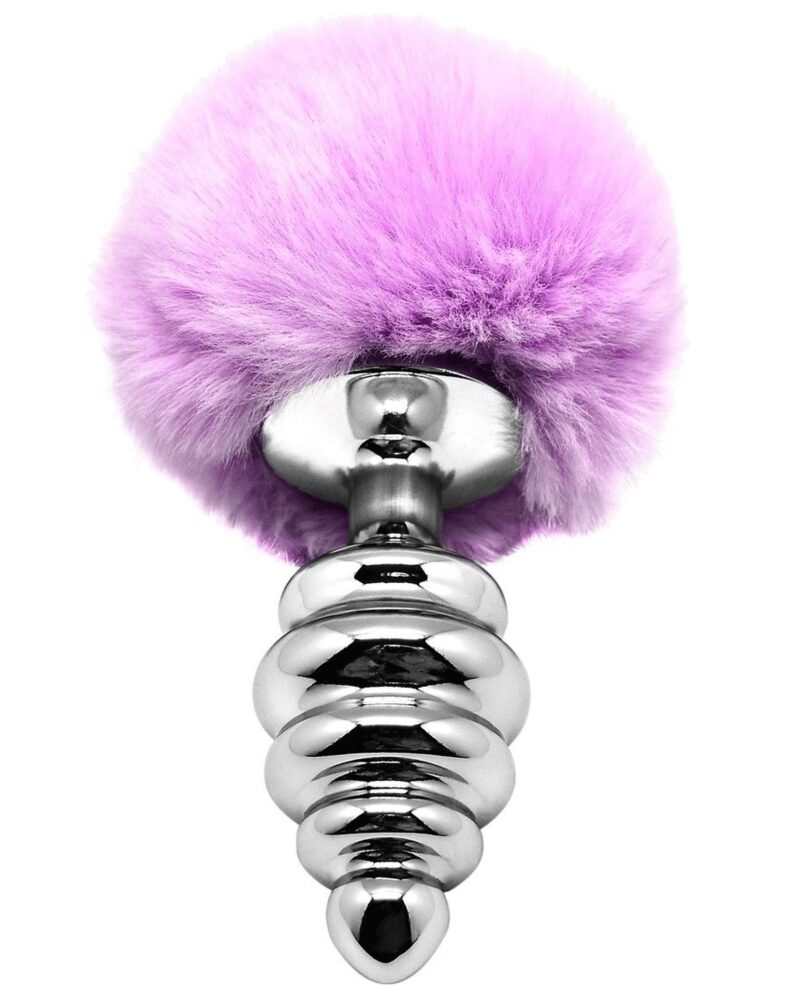 Plug-Metal Anal Fluffly Twist Plug L Purple