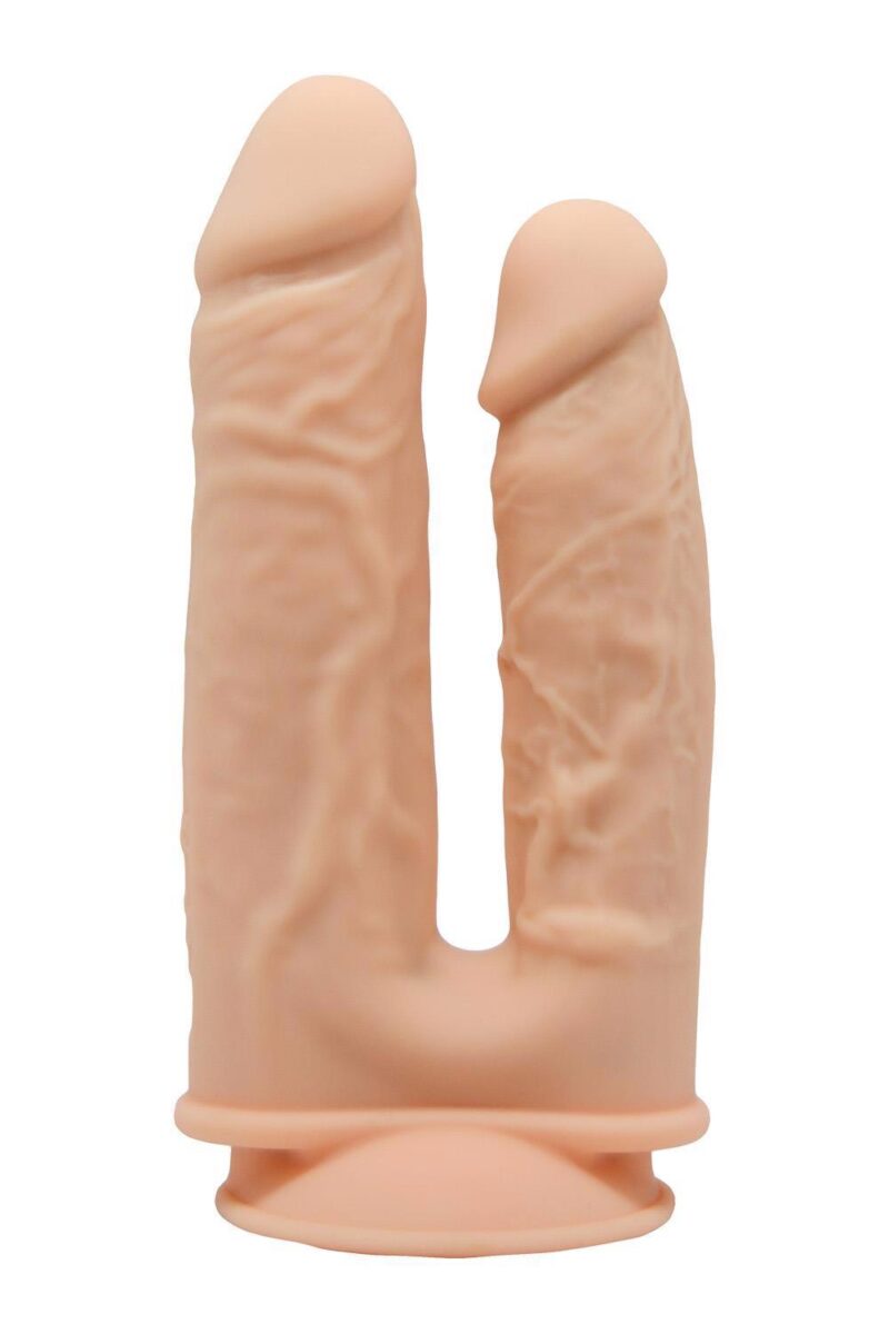 Podwójne dildo realistyczne penis przyssawka 19cm